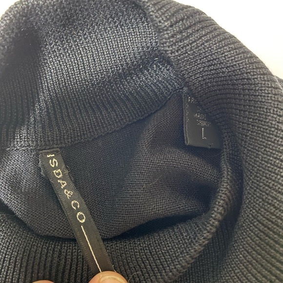 VTG Womens ISDA & Co Silk Blend Black Faux Turtleneck Sweater  - SIZE L -EUC - Picture 5 of 9